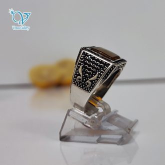 انگشتر نقره مردانه عقیق زرد