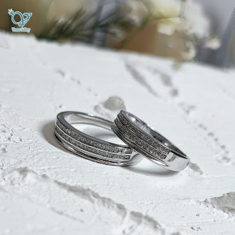 حلقه ست نقره طرح طلا سفید 5631