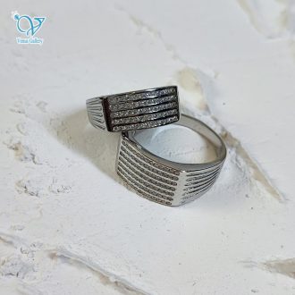 حلقه ست نقره طرح طلا نگیندار کد 5732