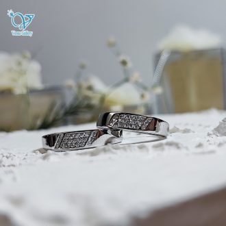 حلقه ست نقره طرح طلا سفید کد 5890