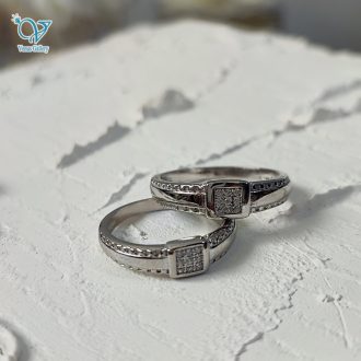 حلقه ست نقره طرح طلا سفید کد 5146