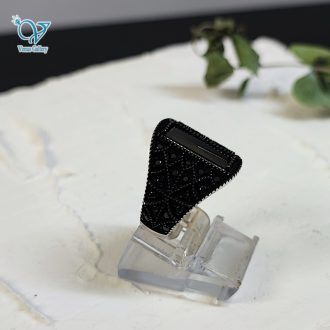 انگشتر نقره مردانه کاملا سیاه سنگ اونیکس