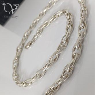 زنجیر نقره اسپرت چند حلقه بیضی کد 7543