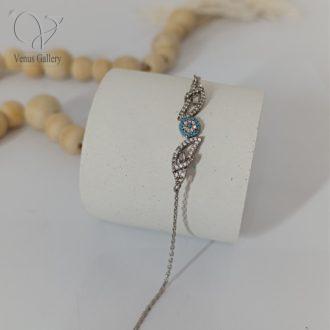 دستبند نقره طرح جواهر مدل چشم ونظر کد7936