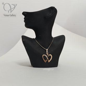 پلاک نقره دخترانه مدل قلب کادوی روز عشق و هدیه تولد فانتزی 8524
