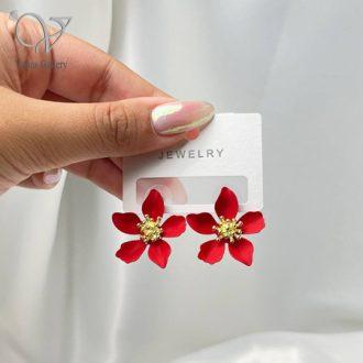 گوشواره دخترانه مدل گل رنگی کد 10359