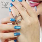 حلقه پشت حلقه نقره زنانه طرح رولکس