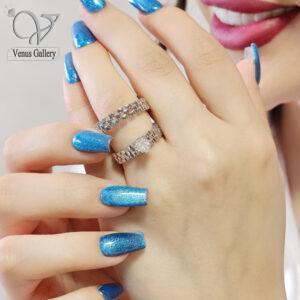 حلقه پشت حلقه نقره زنانه طرح رولکس
