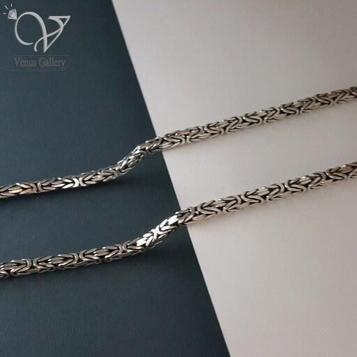 بیزانس-3-1-01.jpg زنجیر نقره مردانه سیاه قلم مدل کرال کد 1770 - Image 1