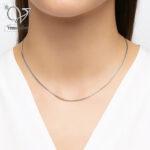 زنجیر نقره ونیزی مناسب مدال 925 با آبکاری رودیوم کد 1017 - Image 2