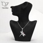 مدال/ پلاک نقره دخترانه طرح سنجاقک