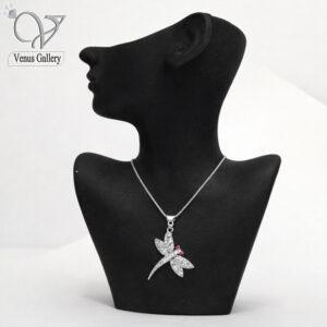 مدال/ پلاک نقره دخترانه طرح سنجاقک