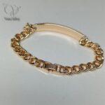دستبند کارتیه زنانه پلاک دار طلایی برند ژوپینگ کد 8729