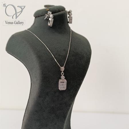 10-1-1.jpg نیم ست نقره جواهری زنانه امرالدکات کد 4492 - Image 1