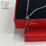 دستبند نقره زنانه نگین سنتتیک سبز بند آسانسوری مدل تنیسی طرح جواهر کد 5740 - Image 2