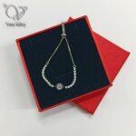 دستبند نقره زنانه طرح چشم و نظر قفل آسانسوری کد 5780