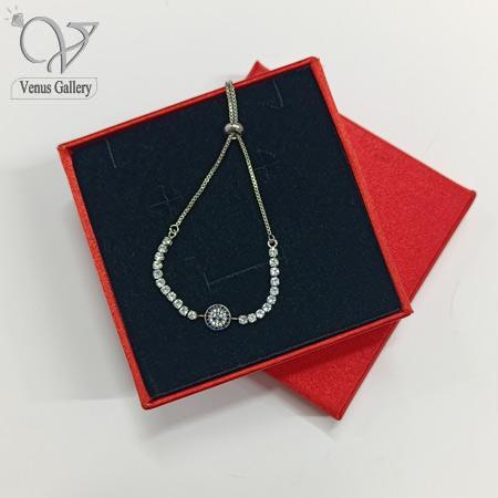 10-2-1.jpg دستبند نقره زنانه طرح چشم و نظر قفل آسانسوری کد 5780 - Image 1