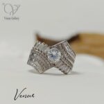 انگشتر نقره زنانه پرنگین و جواهری کد 6279 - Image 3