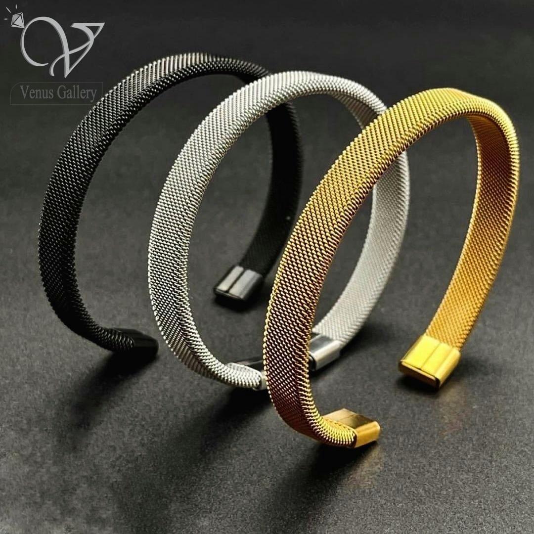 1000137595-01-min.jpeg دستبند مردانه حصیری استیل - Image 1