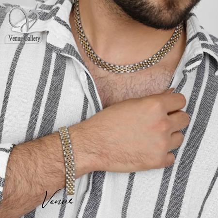 1005-1.jpg ست دستبند و گردنبند رولکس مردانه کد 10364 - Image 1