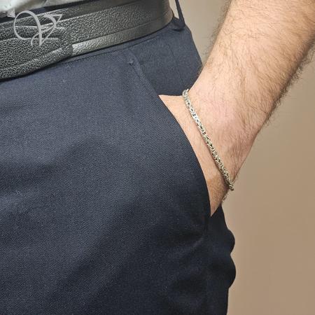 1005.jpg دستبند نقره مردانه مدل کرال کد 1210 - Image 1