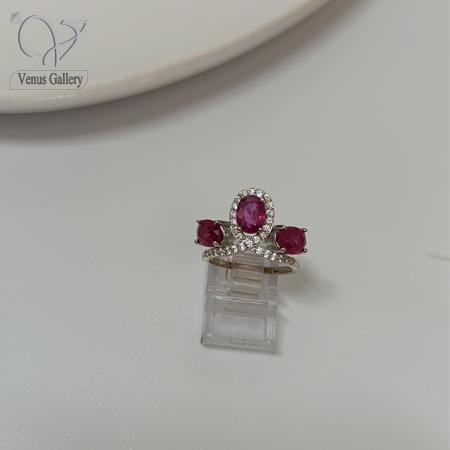 101-1.jpg انگشتر نقره زنانه سنگ یاقوت سرخ اصل و معدنی کد 4764 - Image 1