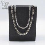 زنجیر نقره مردانه کرال سیاه قلم ترکیه ای