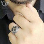 انگشتر نقره مردانه مدل مرسدس بنز کد  5484 - Image 3