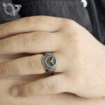 انگشتر نقره مردانه مدل مرسدس بنز کد  5484 - Image 4