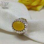 انگشتر نقره مردانه سنگ عقیق زرد با امکان حکاکی تخصصی شرف الشمس کد 6089 - Image 3