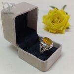 انگشتر نقره مردانه سنگ عقیق زرد با امکان حکاکی تخصصی شرف الشمس کد 6089 - Image 5