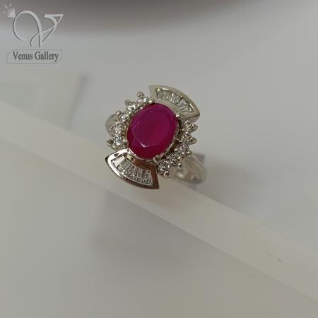 103-4.jpg انگشتر نقره زنانه نگین قرمز کد 4766 - Image 1