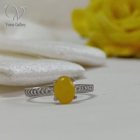 1031.jpg انگشتر نقره زنانه با سنگ عقیق زرد کد 9373 - Image 3