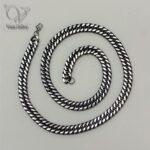 زنجیر /گردنبند مردانه کارتیر دوبل سیاه قلم مات استیل رنگ نقره ای کد 6033 - Image 2