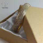 النگو نقره زنانه طرح طلا مدل نقطه کوب کد 4357 - Image 2