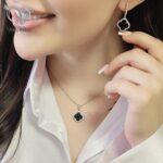 نیم ست نقره ونکلیف دخترانه کد10445 - Image 5