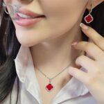 نیم ست نقره ونکلیف دخترانه کد10445 - Image 3