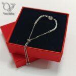 دستبند نقره زنانه طرح چشم و نظر قفل آسانسوری کد 5780 - Image 2