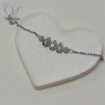 دستبند نقره زنانه مدل تراش اشکی طرح طلاسفید کد 5841 - Image 2