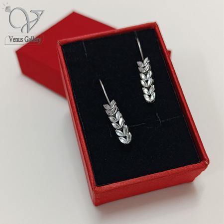 11-6.jpg گوشواره نقره تراش طرح گندم کد 9126 - Image 1