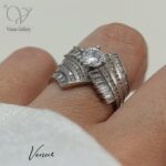 انگشتر نقره زنانه پرنگین و جواهری کد 6279 - Image 2