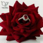 انگشتر نقره جواهری نگین سنتتیک قرمز کد 4974 - Image 3
