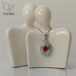 گردنبند نقره زنانه سنگ یاقوت سرخ اصل کد 8207