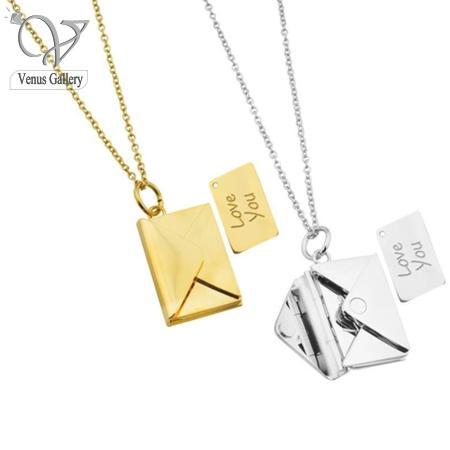 12-1-2.jpg گردنبند پاکت نامه عشق استیل کد 10679 - Image 1