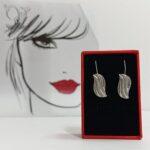 گوشواره نقره دخترانه تمام تراش قفل عصایی طرح طلا کد 9090