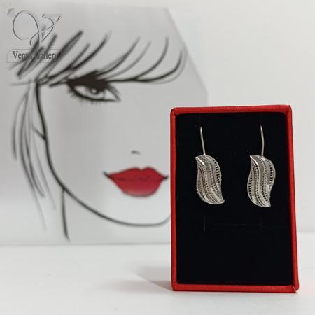 12-4.jpg گوشواره نقره دخترانه تمام تراش قفل عصایی طرح طلا کد 9090 - Image 1