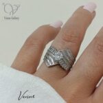 انگشتر نقره زنانه پرنگین و جواهری کد 6279