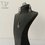 نیم ست نقره کارتیه جواهری زنانه  کد 7271 - Image 2