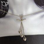 گردنبند نقره دخترانه طرح طلا مدل قلب پرنده کد 9086 - Image 2