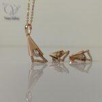 نیم ست ظریف و دخترانه تک نگین ژوپینگ ضد حساسیت